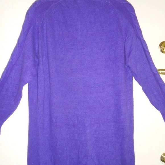 Vintage Silk Angora Pullover Purple Cable Sweater - Picture 5 of 7